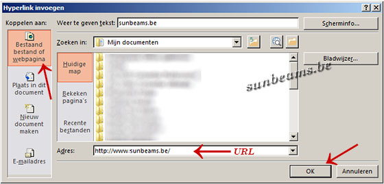 Hyperlink invoegen