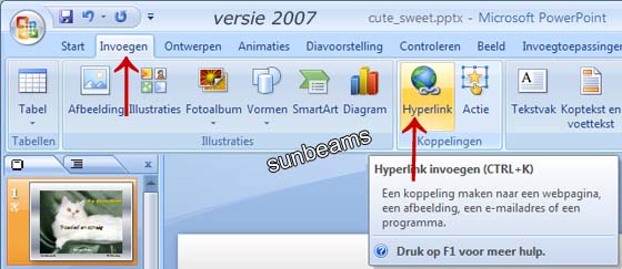 hyperlink in versie 2007